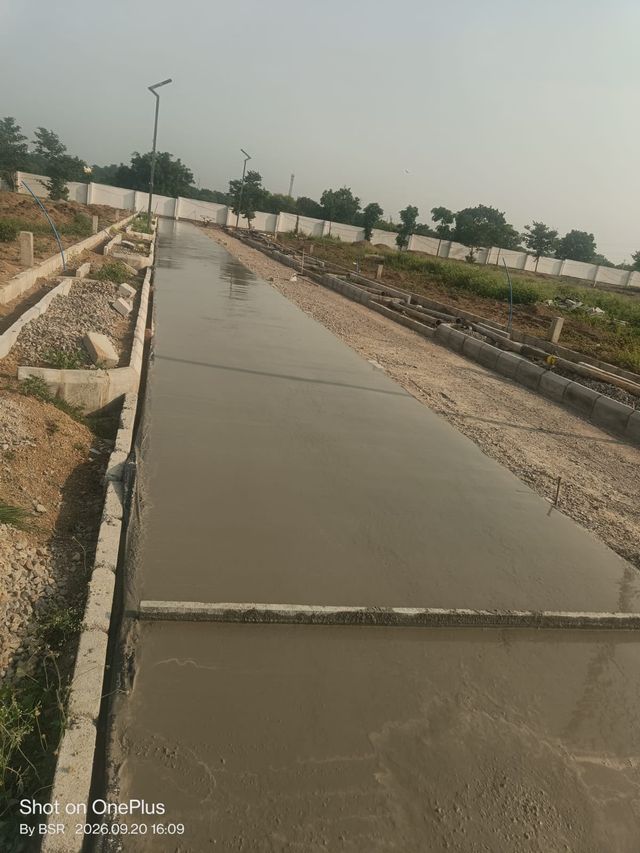 Smooth Concrete Road Bay Laying