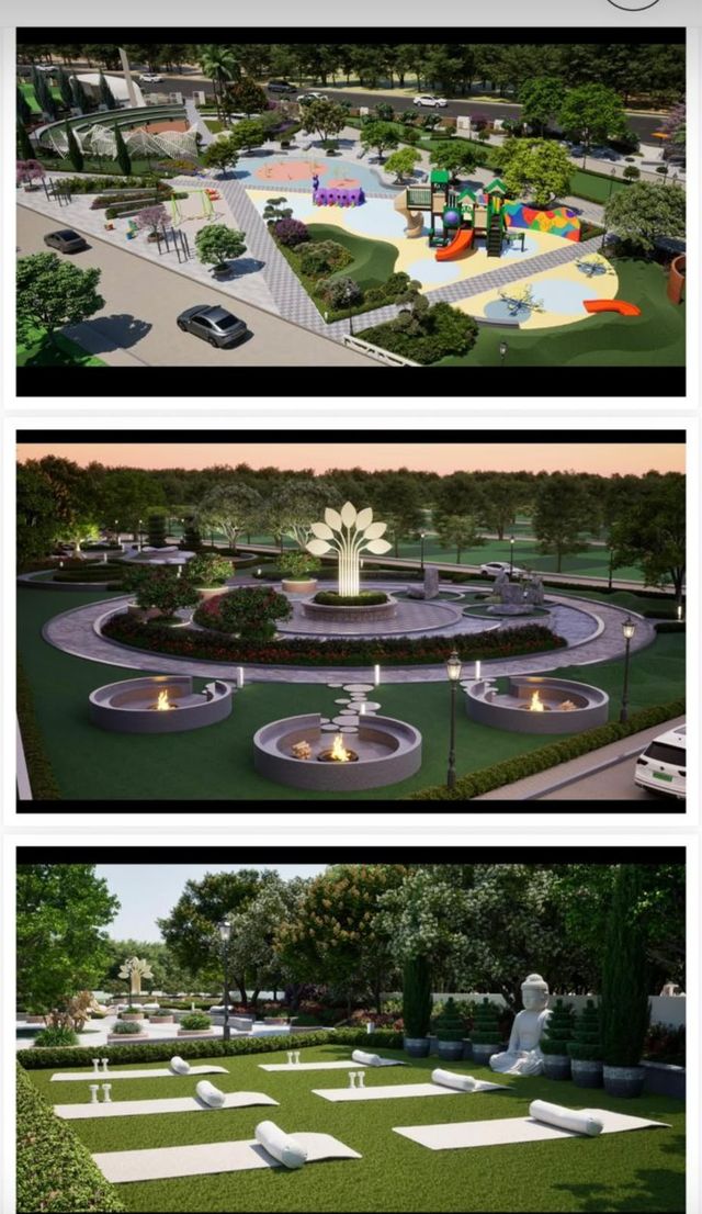 Central Plaza & Fire Pit Lounge 3D Design