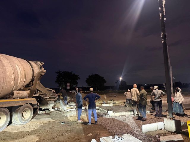 Night RMC Concrete Pouring Operations