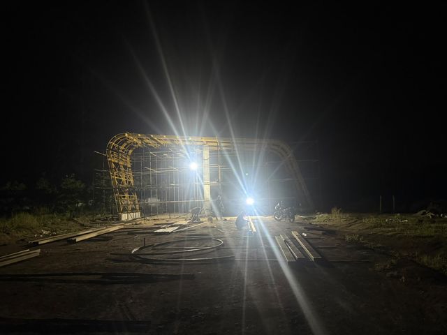 Illuminated Entrance Arch Steel Framework