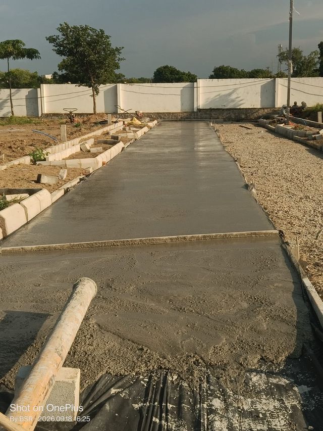 Fresh Screeded Concrete Road Lane