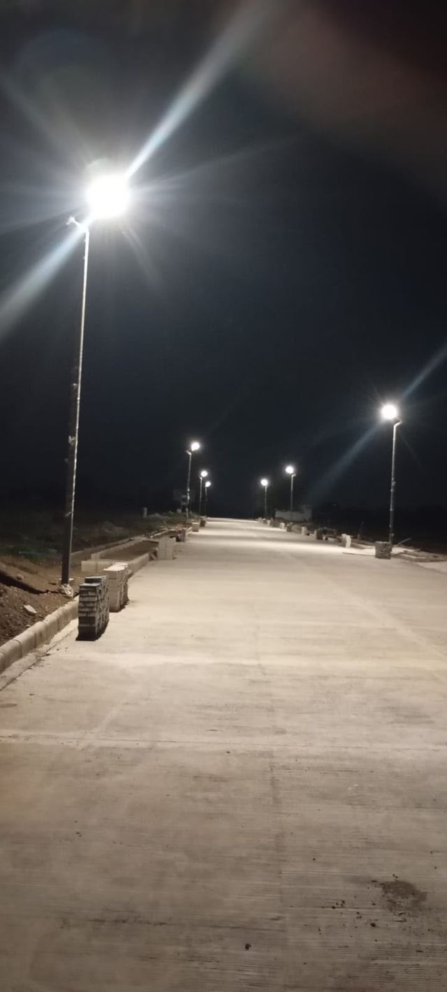 Night Illumination Along Concrete Boulevard