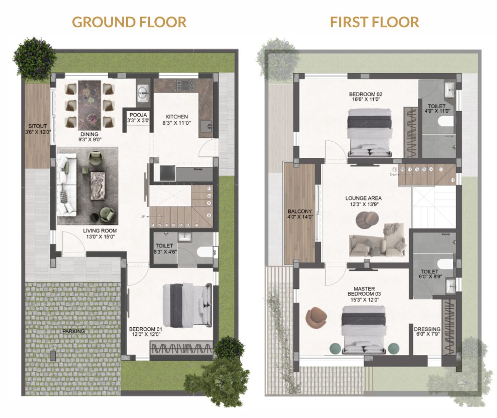 West-Facing Villa Architectural Blueprint